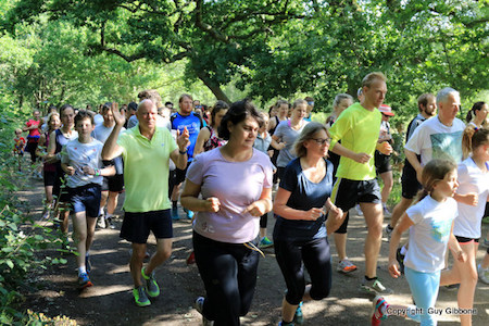 group of runners on sunny day